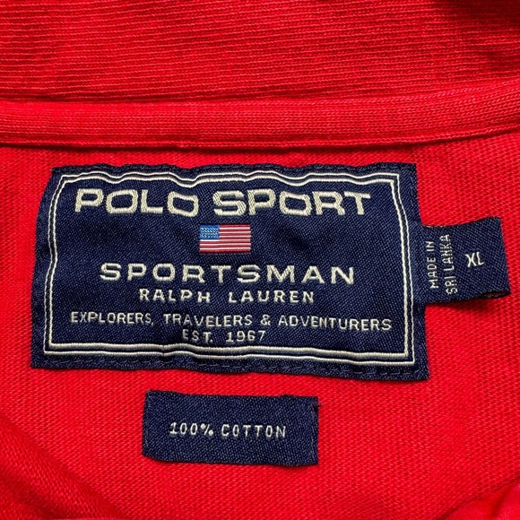 VTG Polo Sport Ralph Lauren Shirt Mens XL Red Long Sleeve Sportsman Pullover - Picture 7 of 10